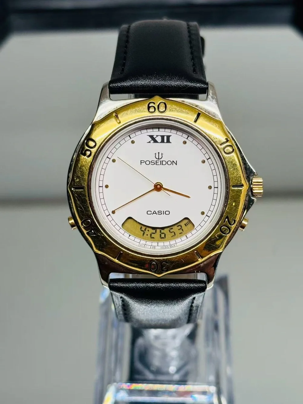 Vintage Casio PNM-500 Poseidon Men Watch  Analog Digital Quartz New Battery Runs